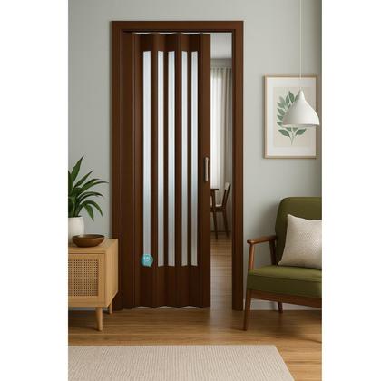 Imagem de Porta Sanfonada De Pvc 210x84cm Translúcida Imbuia
