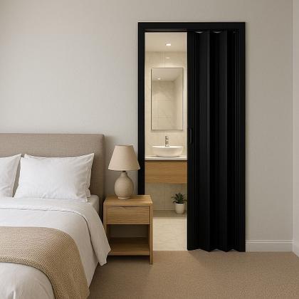 Imagem de Porta Sanfonada Pvc 0,96x2,10m Multilit Preta