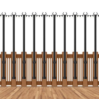 Imagem de Postes de luz String AHRLHR de 3 m de metal, pacote com 10 unidades ao ar livre