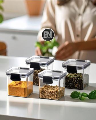 Imagem de Pote Hermético 260ml Retangular Empilhável Tempero Cozinha