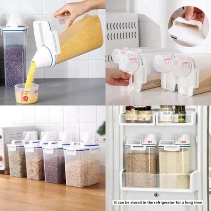 Imagem de Pote Hermético Dispenser com Copo Medidor Bico Dosador Cozinha Mantimentos Lavanderia Multiuso