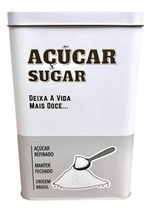 Imagem de Pote Para Açúcar De Metal Com Tampa 1 Litro Mantimento