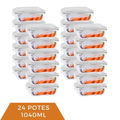 Imagem de Pote Vidro 1520ML Vai ao Forno Microondas c/Tampa 24 Unidade