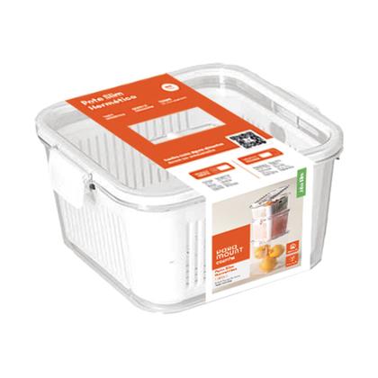 Imagem de Potes Slim Herméticos Tampa Com Trava e Separador de Água Interno Para Frutas e Saladas