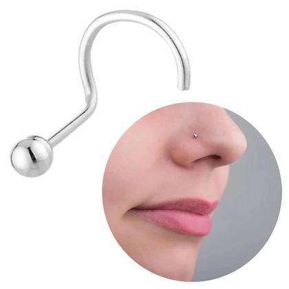 Imagem de Prata 925 legitíma 1 peça anel de nariz Piercing nariz bolinha nostril prata 925 legitima unissex