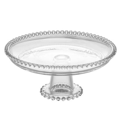 Imagem de Prato Com Pé Em Cristal 20cm Pearl Bolinhas Para Bolos Doces Sem Tampa