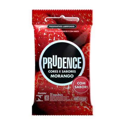 Imagem de Preservativo Prudence Cores e Sabores Morango 3 Unidades