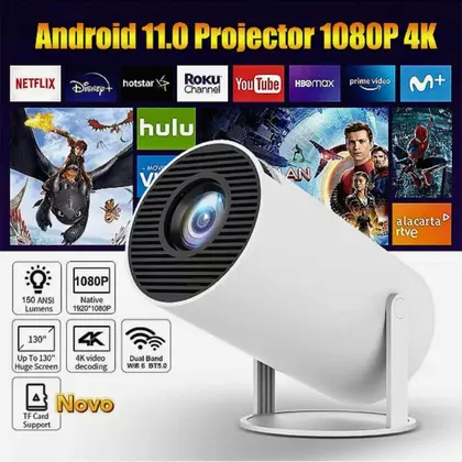 Imagem de Projetor De Imagem HY300 4K Com Espelhamento WiFi Bluetooth Ideal Para Filmes Games Cinema 110 220V