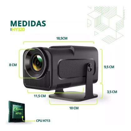 Imagem de Projetor Smart Tv 4k Full HD 1080 Hdmi 180” Polegadas Espelhamento Celular Android 11.0 Bluetooth e