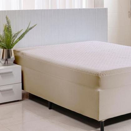 Imagem de Protetor Capa De Colchão Impermeável Para Box Conjugado Casal Bege