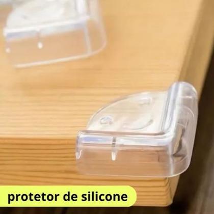 Imagem de Protetor De Quina Bebe 4 Cantos Mesa Quinas Vidro Silicone SORRISO
