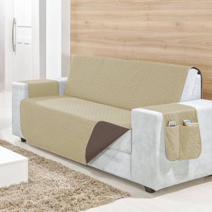 Imagem de Protetor De Sofá 3 Lugares Dupla-face Com Porta Objetos no Braço