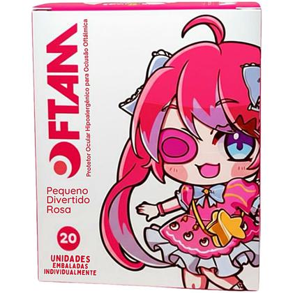 Imagem de Protetor Ocular Oftam Divertido Rosa Tam P 20 unidades