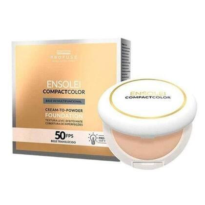 Imagem de Protetor Solar Ensolei Profuse Compact Color Bege Translúcido FPS 50 Base Compacta com 10g