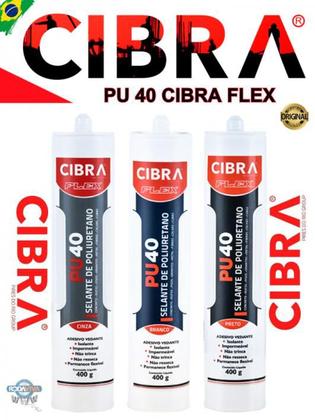 Imagem de Pu 40 Cola Selante De Poliuretano Cibra Flex 400g Branco/Cinza/Preto