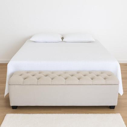 Imagem de Puf Baú Queen 160x40x45cm Na Cor Bege Claro - Produto de Alta Qualidade e Conforto