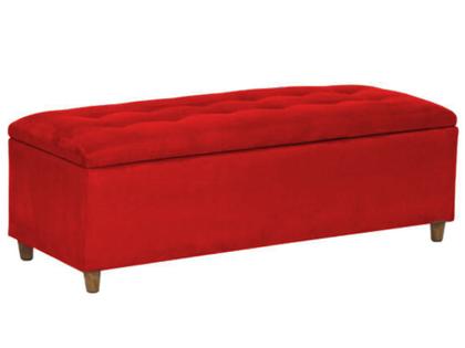 Imagem de Puff Baú Recamier Vermelho 1,50m Tecido Liso