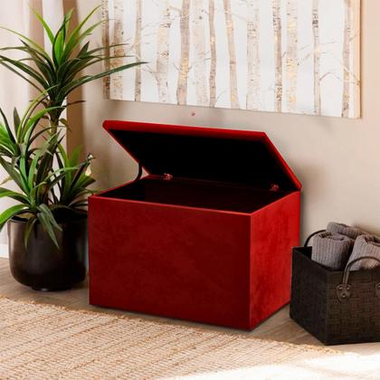 Imagem de Puff Baú Retangular Espaçoso Guarda Objetos Brinquedos Livros