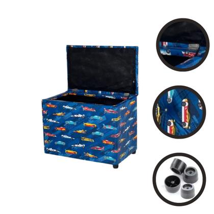 Imagem de Puff Baú Retangular Espaçoso Guarda Objetos Brinquedos Livros