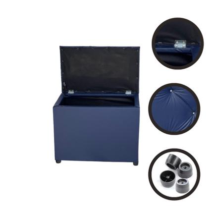 Imagem de Puff Baú Retangular Espaçoso Guarda Objetos Brinquedos Livros