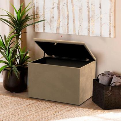 Imagem de Puff Baú Retangular Guarda Volume Escritório Quarto Sala