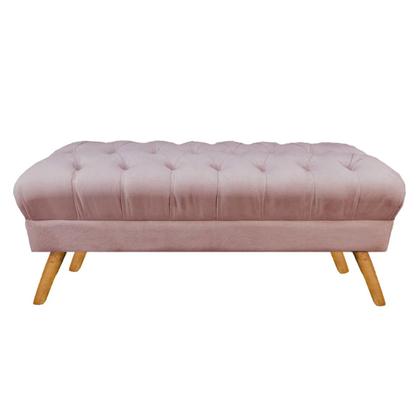 Imagem de Puff Decorativo Retrô Paris Capitonê 1 Metro Pé Palito Suede Rose - LM DECOR