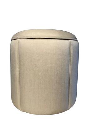 Imagem de Puff Redondo Baú Não É Segredo Debrum Linho Bege 40X45