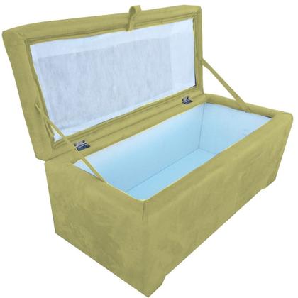 Imagem de Puff Retangular Baú 80 Pé D Cama Solteiro Porta Brinquedos