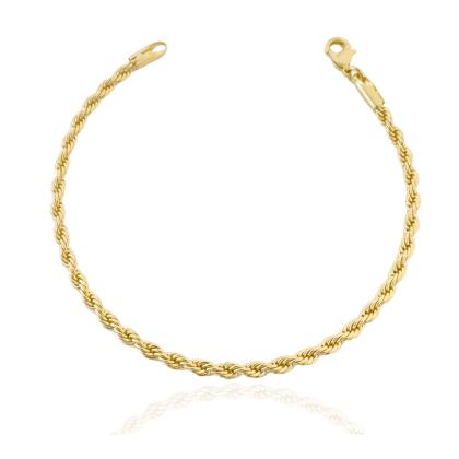 Imagem de Pulseira Cordão Baiano 3mm Banhada a Ouro