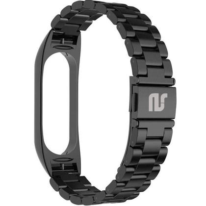 Imagem de Pulseira De Aço 3 Elos NSmart Compatível com Mi Band 5 / Mi band 6