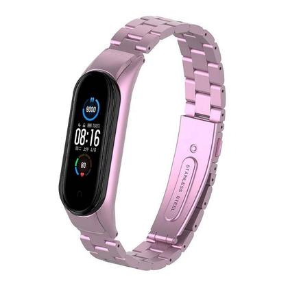 Imagem de Pulseira De Aço 3 Elos NSmart Compatível com Mi Band 5 / Mi band 6