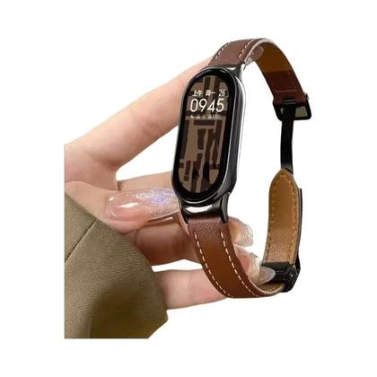 Imagem de Pulseira De Couro Com Fecho Magnético Para Xiaomi Smart Band 10 9 8 MiBand 9 8 - Bracelete De