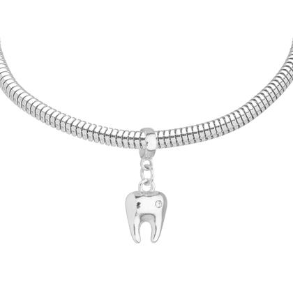 Imagem de Pulseira Dente Dentista Banhado a Prata 925