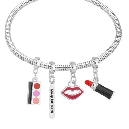 Imagem de Pulseira Maquiadora Berloque Banhado a Prata 925
