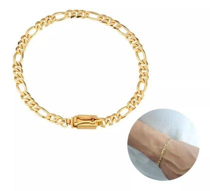 Imagem de Pulseira Masculina Banhada Ouro 18k 5mm Modelo 3x1