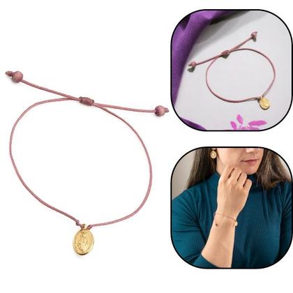 Imagem de Pulseira Nossa Senhora das Graças Fio Fino Rose