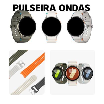 Imagem de Pulseira para Galaxy Watch 4 5 6 7 FE Silicone Ondas Sport