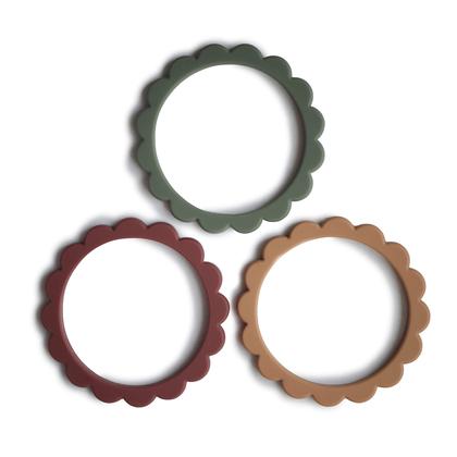 Imagem de Pulseira Teether Mushie Flower, pacote com 3 unidades, tomilho seco natural