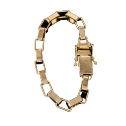 Imagem de Pulseira Tijolinho Fecho Lateral Duplo 7Mm Moeda Antiga