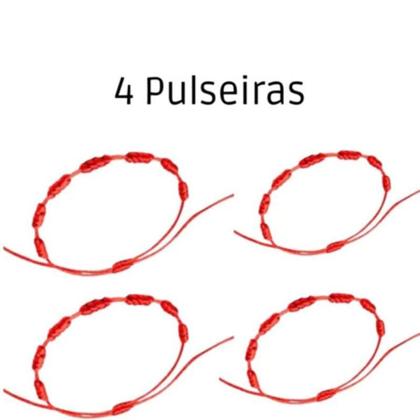 Imagem de Pulseira Vermelha De Sete 7 Nós Kabbalah Afastar O Mal