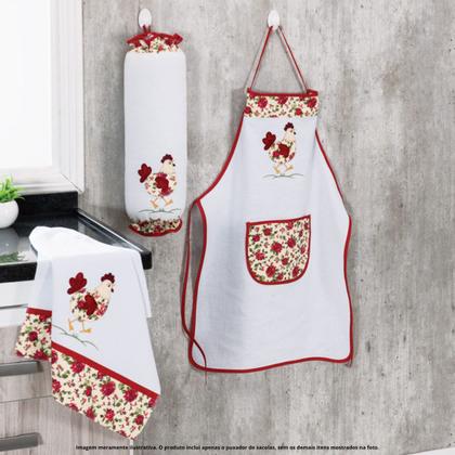 Imagem de Puxa Saco Dispenser Tecido 100% Algodão Bordado Patchwork Sortidos Organizador de Sacola Plástica