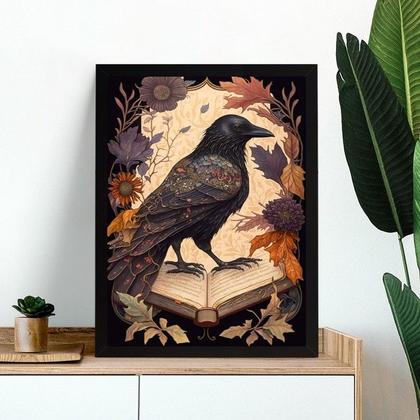 Imagem de Quadro Decorativo Corvo 33x24cm - com vidro