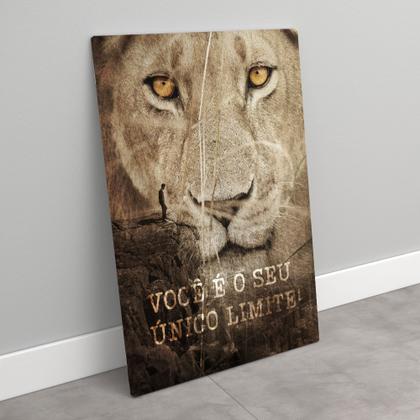 Imagem de Quadro Decorativo Em Canvas Leão Motivacional Você É Seu Único Limite