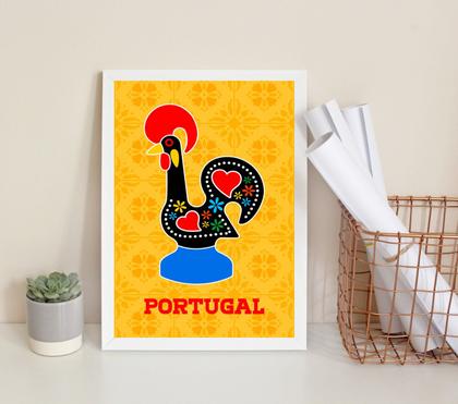 Imagem de Quadro Decorativo Galo Barcelos- Portugal 45x34cm - com vidro