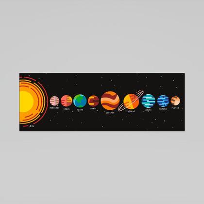 Imagem de Quadro do Sistema Solar em Cartoon Sem Moldura 120x43 