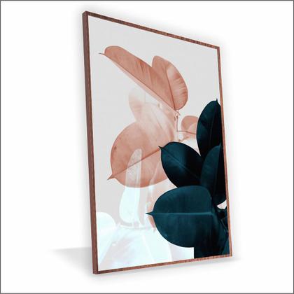 Imagem de Quadro Folhagem Rose Canvas Com Vidro