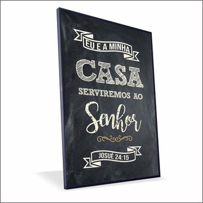 Imagem de Quadro Serviremos ao Senhor Canvas Com Vidro