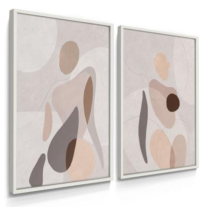 Imagem de Quadros Decorativos Dupla Mulher Abstrato 55X40 Com Moldura