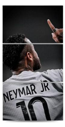 Imagem de Quadros Para Sala 5 Peças Futebol Craque Neymar"