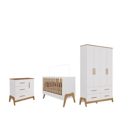 Imagem de Quarto Completo Retro Bebê Moveis Peroba Guti berço 5x1